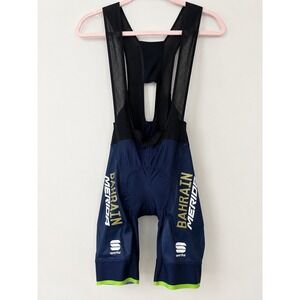 Sportful Bahrain Merida Cycling Bib Shorts Mens Blue TC Pro Chamois Hungary SZ S